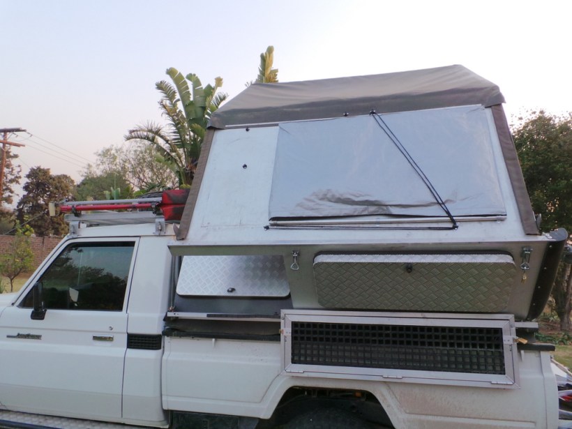 It is stored on the roof of the camper when not in use , and is totally out of the way